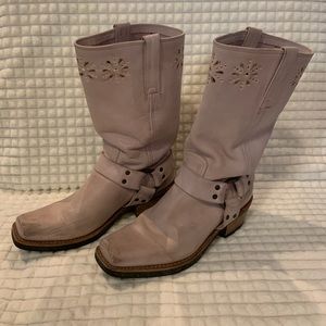 Pink Frye Harness Boots, size 10